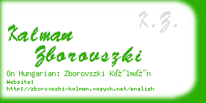 kalman zborovszki business card